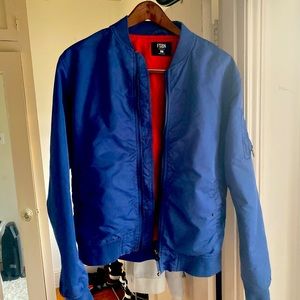 Blue bomber jacket